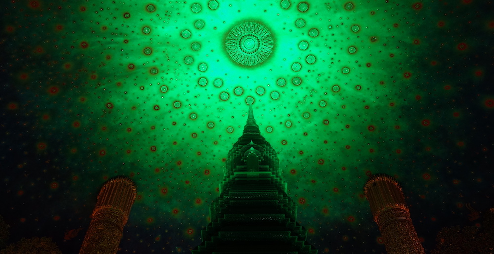 Ceiling of stupa in Wat Paknam