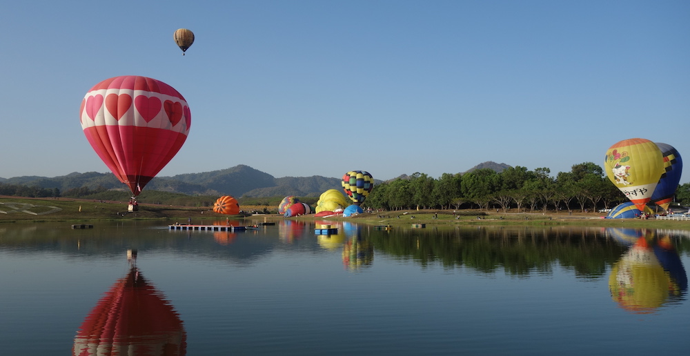 Hot air balloons at Singha Park