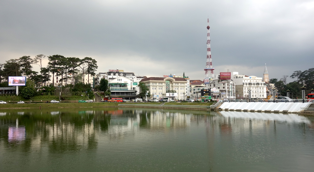 Along the lake in Da Lat town