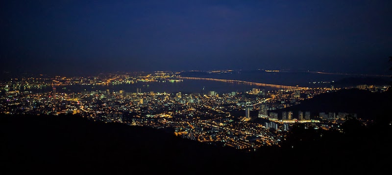 Night falls on Penang