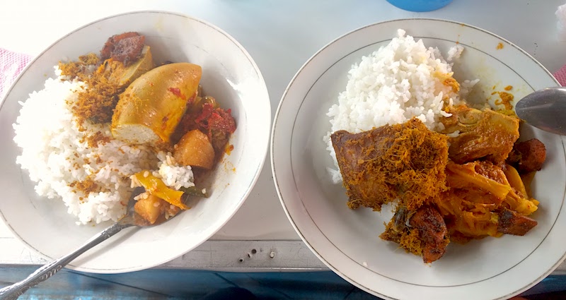 Lunch plates in Sumatra